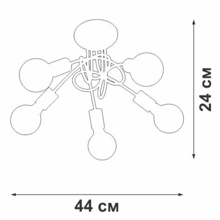 Люстра 5хE27 макс. 40Вт Vitaluce V3727-1/5PL Люстра 5хE27 макс. 40Вт Vitaluce V3727-1/5PL