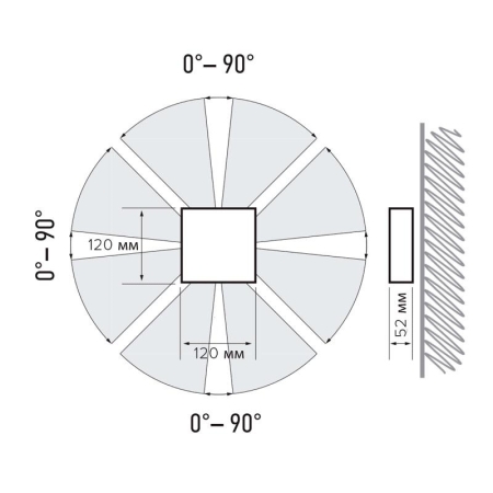 Светильник светодиодный PWL-120120/0-90D 4х2Вт 4000К BL IP65 архитектурный ландшафтный Pro JazzWay 5045743