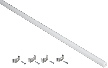 Профиль накладной угловой для светодиод. ленты 1616 L2000 комплект аксессуаров опал алюм. IEK LSADD1616-SET1-2-N3-1-12