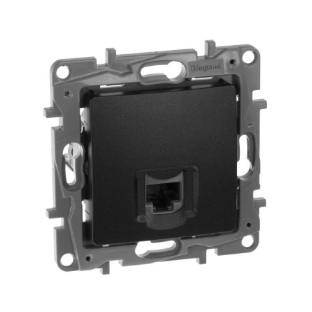 Розетка компьютерная 1-м СП Etika RJ45 кат.5E UTP механизм антрацит IEK 672641 Розетка компьютерная 1-м СП Etika RJ45 кат.5E UTP механизм антрацит IEK 672641