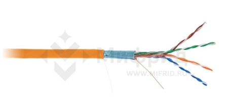 Кабель F/UTP кат.5E (класс D) 4 пары 100МГц ОЖ BC чистая медь внутр. LSZH нг(В)-HF оранж. (уп.305м) NETLAN EC-UF004-5E-LSZH-OR