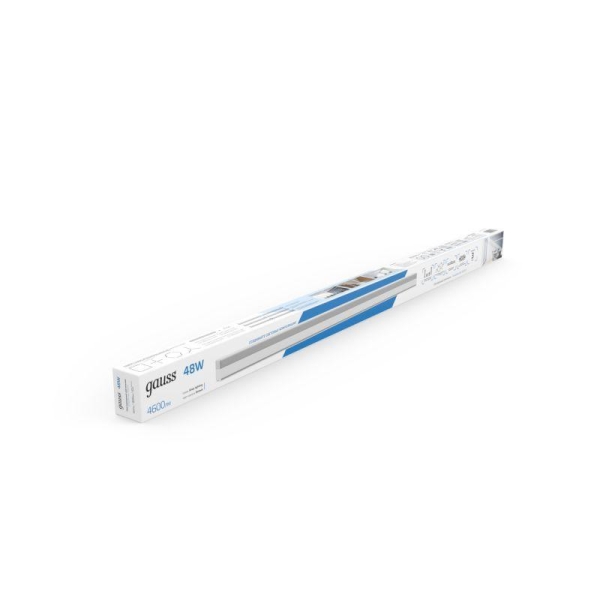 Светильник светодиодный Shop Lighting 48Вт 6500К IP40 4600лм 1180х70х55мм ДПО подвесной линейный матов. рассеив. бел. GAUSS 883525348