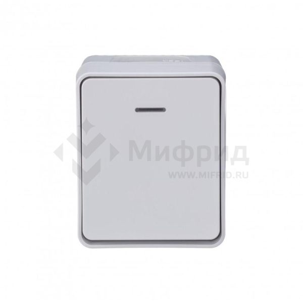 Выключатель 1-кл. ОП AtlasDesign PROFI IP54 10AX с подсветкой бел. SE ATN540113