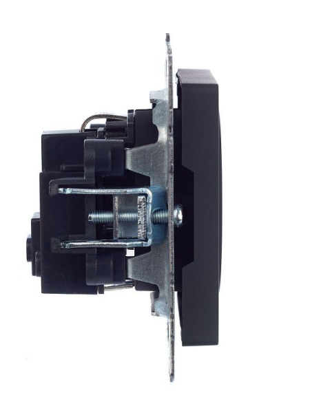 Розетка 1-м СП BRITE РС14-1-0-БрГ 16А с заземл. защ. шторки механизм графит IEK BR-R14-16-K53