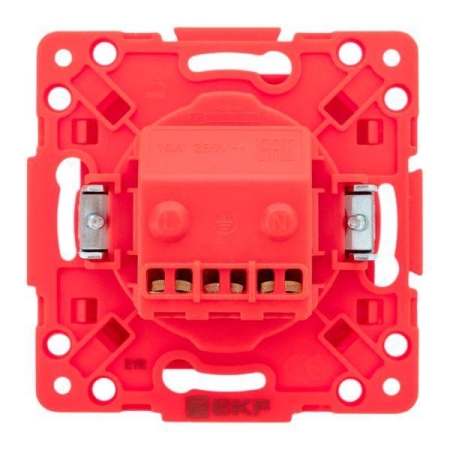 Розетка 1-м СП Стокгольм 16А с заземл. защ. шторки винтов. клеммы механизм красн. EKF EYR16-028-30 Розетка 1-м СП Стокгольм 16А с заземл. защ. шторки винтов. клеммы механизм красн. EKF EYR16-028-30