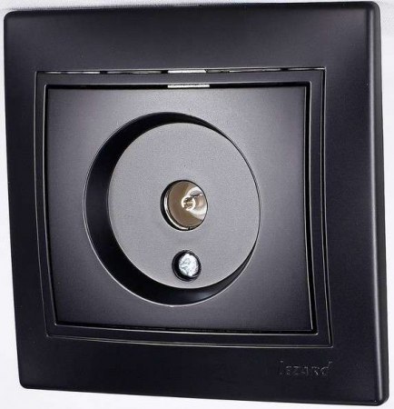 Розетка телевизионная проходная TV СП Mira черн. бархат LEZARD 701-4242-129