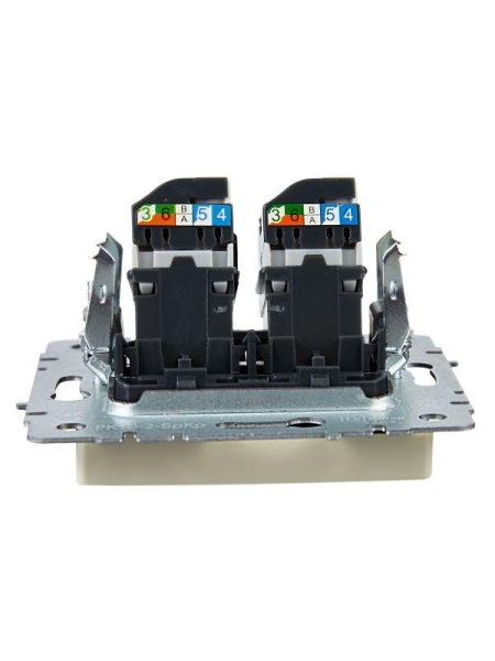 Розетка компьютерная двойн. СП RJ45 кат.5E BRITE РК10-2-БрКр механизм беж. IEK BR-K20-1-K10 Розетка компьютерная двойн. СП RJ45 кат.5E BRITE РК10-2-БрКр механизм беж. IEK BR-K20-1-K10