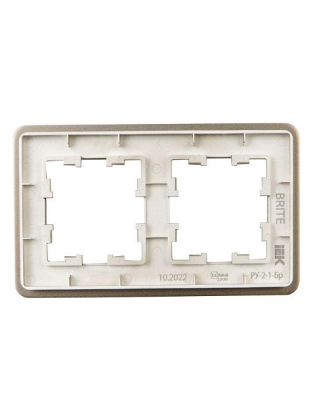 Рамка 2-м BRITE РУ-2-1-Бр метал. латунь RE IEK BR-M22-M-01-K49