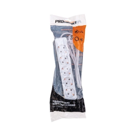 Удлинитель 5х1.5м с заземл. 3х0.75 бел. PROCONNECT 13-4211 Удлинитель 5х1.5м с заземл. 3х0.75 бел. PROCONNECT 13-4211