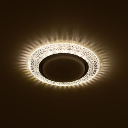 Светильник точечный DK LD26 SL/WH GX53 декор со светодиод. подсветкой прозр. ЭРА Б0029638