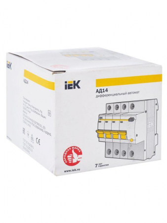 Выключатель автоматический дифференциального тока 4п C 16А 30мА тип AC 4.5кА АД-14 KARAT IEK MAD10-4-016-C-030