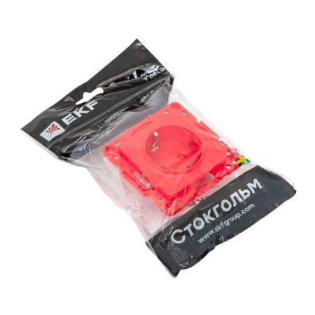 Розетка 1-м СП Стокгольм 16А с заземл. защ. шторки винтов. клеммы механизм красн. EKF EYR16-028-30 Розетка 1-м СП Стокгольм 16А с заземл. защ. шторки винтов. клеммы механизм красн. EKF EYR16-028-30