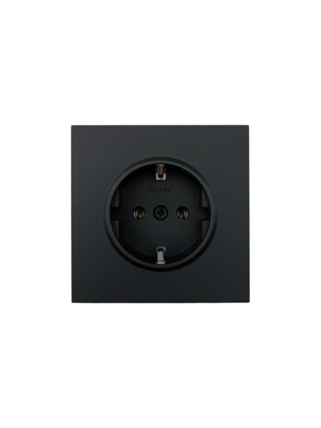 Розетка 1-мест. с/з ПБТ СП ZIMA IP20 16А безвинт. зажим черн. бархат LEZARD 704-4288-122BQC