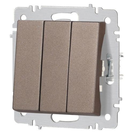 Выключатель 3-кл. СП Accent 6-106-08 10А IP20 250В AL/CU бронза Intro Б0063547