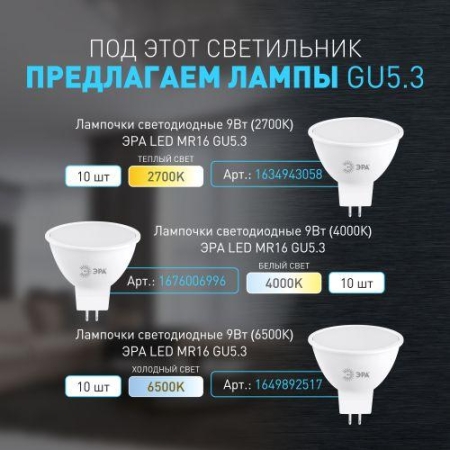Светильник KL109 MR16 GU5.3 встраив. алюм. WH/SL бел./серебро матов. ЭРА Б0061829 Светильник KL109 MR16 GU5.3 встраив. алюм. WH/SL бел./серебро матов. ЭРА Б0061829