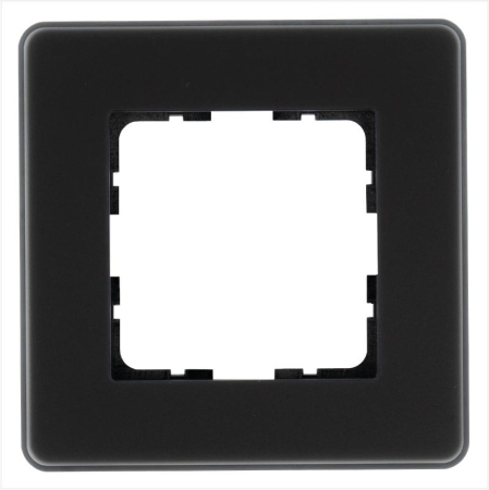 Рамка 1-м G-Glass закругленная стекло матов. черн. Jasmart G1001GB-RM Рамка 1-м G-Glass закругленная стекло матов. черн. Jasmart G1001GB-RM