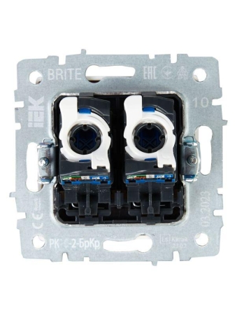 Розетка компьютерная двойн. СП RJ45 кат.5E BRITE РК10-2-БрКр механизм беж. IEK BR-K20-1-K10 Розетка компьютерная двойн. СП RJ45 кат.5E BRITE РК10-2-БрКр механизм беж. IEK BR-K20-1-K10