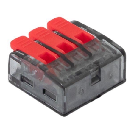 Клемма строительно-монтажная СМК 221-613 3-проводная 0.5-4.0(6)кв.мм с рычагом (уп.40шт) PROxima EKF plc-smk-221-613