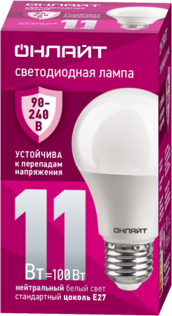 Лампа светодиодная 90 399 OLL-A55-11-230-4K-E27 (PRO 90-240В) ОНЛАЙТ 90399 Лампа светодиодная 90 399 OLL-A55-11-230-4K-E27 (PRO 90-240В) ОНЛАЙТ 90399