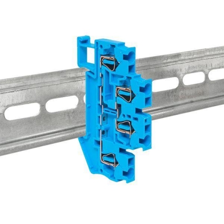 Колодка клеммная ST-2.5 26А пружинная двойн. син. EKF plc-jxb-st-2.5-4-2-blue