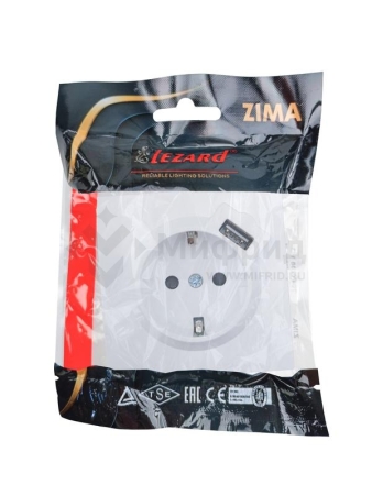 Розетка 1-м ZIMA IP20 + USB с заземл. механизм бел. LEZARD 704-0288-181