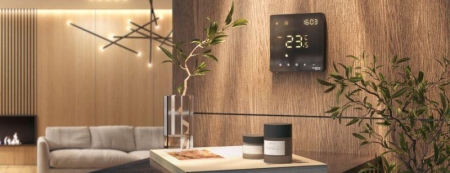 Термостат программируемый ArtGallery 16А с Wi-Fi для электрич. теплого пола моноблочный черн. SE GAL001038