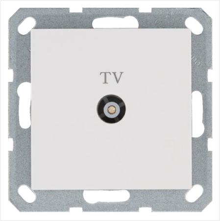 Розетка телевизионная оконечная TV Ф9.5мм механизм бел. глянцевый Jasmart G6001W Розетка телевизионная оконечная TV Ф9.5мм механизм бел. глянцевый Jasmart G6001W