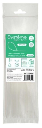 Стяжка кабельная 370х4.8 бел. (уп.100шт) SE IMT37048W Стяжка кабельная 370х4.8 бел. (уп.100шт) SE IMT37048W