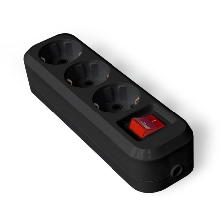 Колодка удлинителя 3-м с заземл. с выкл. АБС-пластик черн. UNIVersal 1310 Колодка удлинителя 3-м с заземл. с выкл. АБС-пластик черн. UNIVersal 1310