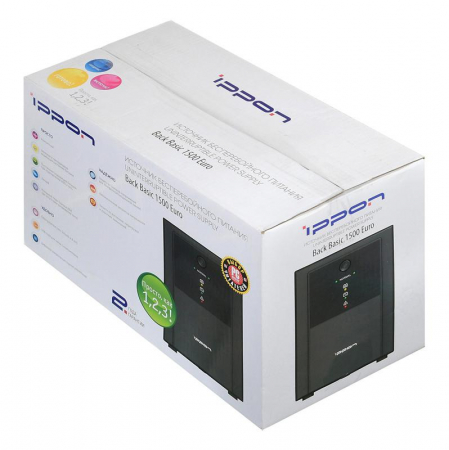 Источник бесперебойного питания Back Basic 1500 Euro 900Вт 1500В.А черн. IPPON 1108022