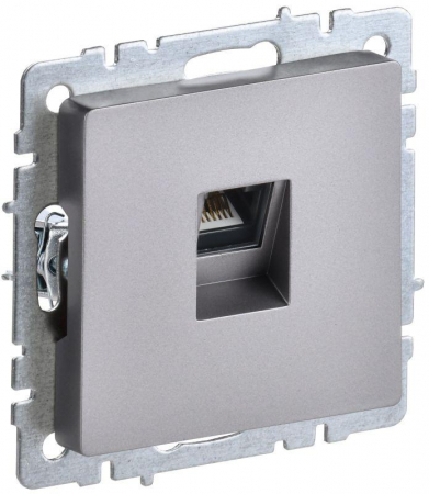 Розетка компьютерная СП RJ45 кат.6 BRITE РК11-БрС механизм сталь IEK BR-K10-2-K46 Розетка компьютерная СП RJ45 кат.6 BRITE РК11-БрС механизм сталь IEK BR-K10-2-K46