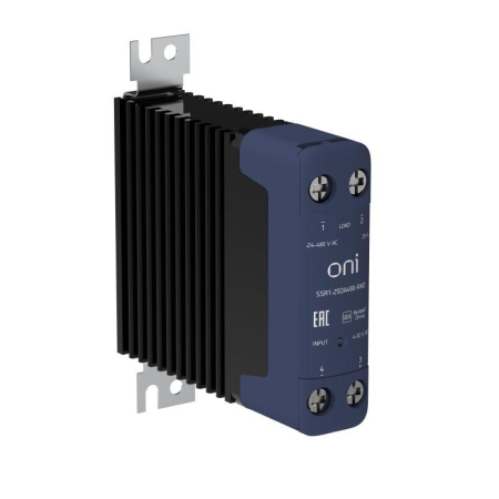 Реле твердотельное SSR1 25А 4-32В DC 24-480В AC с радиатором ONI SSR1-25DA480-RAD Реле твердотельное SSR1 25А 4-32В DC 24-480В AC с радиатором ONI SSR1-25DA480-RAD