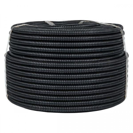 Труба гофрированная ПНД гибкая тяжелая d16мм с протяжкой черн. (уп.100м) PROxima EKF tpnd-16-t