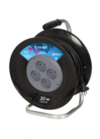 Удлинитель на катушке 4х30м 6А IP20 1.3кВт ПВС 2х0.75 КОСМОС YKKsm30m-4g(6A) Удлинитель на катушке 4х30м 6А IP20 1.3кВт ПВС 2х0.75 КОСМОС YKKsm30m-4g(6A)