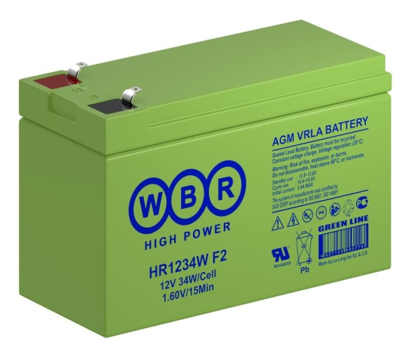Аккумулятор 12В 9А.ч WBR HR1234W F2 WBR Аккумулятор 12В 9А.ч WBR HR1234W F2 WBR