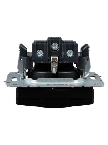 Розетка BRITE РСбш10-3-БрЧ 16А IP20 с заземл. защ. шторки с крышкой механизм черн. IEK BR-R16-16-K02