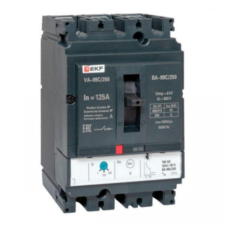 Выключатель автоматический 3п 250/125А 45кА ВА-99C Compact NS PROxima EKF mccb99C-250-125 Выключатель автоматический 3п 250/125А 45кА ВА-99C Compact NS PROxima EKF mccb99C-250-125