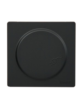 Розетка 1-м ОП LETO с заземл. с крышкой LETO ПБТ черн. бархат LEZARD 752-4200-123B