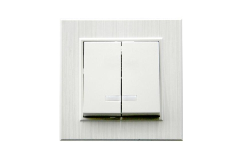 Выключатель 2-клав. с подсветкой Karea LINE STAR жемчуж. Makel 86100023