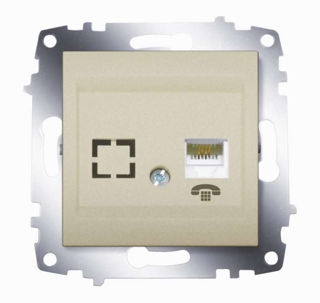 Розетка телефонная 2-м Cosmo RJ11 + гнездо механизм титаниум ABB 619-011400-221 Розетка телефонная 2-м Cosmo RJ11 + гнездо механизм титаниум ABB 619-011400-221