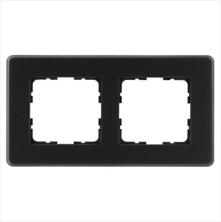 Рамка 2-м G-Glass закругленная стекло матов. черн. Jasmart G1002GB-RM Рамка 2-м G-Glass закругленная стекло матов. черн. Jasmart G1002GB-RM