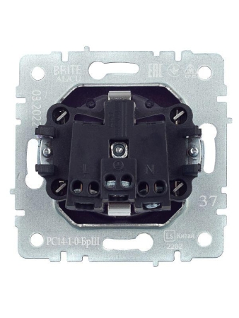 Розетка BRITE РС14-1-0-БрШ 16А с заземл. защ. шторки механизм шампань IEK BR-R14-16-K37 Розетка BRITE РС14-1-0-БрШ 16А с заземл. защ. шторки механизм шампань IEK BR-R14-16-K37