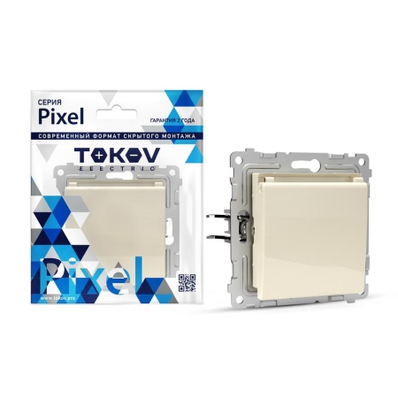 Розетка 1-м СП Pixel 16А IP20 с заземл. защ. шторки с крышкой механизм беж. TOKOV ELECTRIC TKE-PX-R1ZSW1-C02 Розетка 1-м СП Pixel 16А IP20 с заземл. защ. шторки с крышкой механизм беж. TOKOV ELECTRIC TKE-PX-R1ZSW1-C02