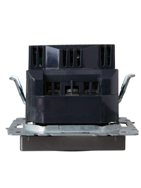 Розетка BRITE РЮш10-1-БрС 16А с USB A+A 2.1А с заземл. защ. шторки механизм сталь IEK BR-R14-16-U21-D21-K46