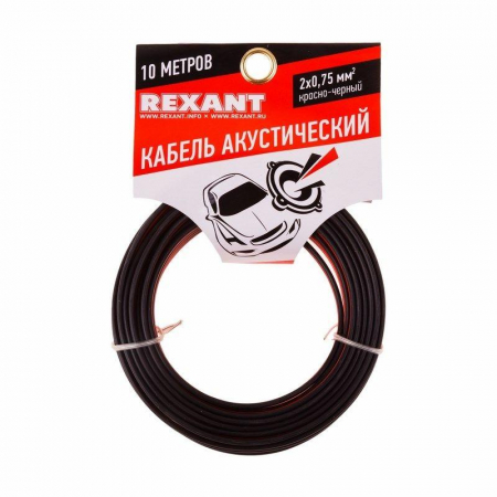 Кабель Stereo 2х0.75 красн./черн. (уп.10м) Rexant 01-6104-3-10 Кабель Stereo 2х0.75 красн./черн. (уп.10м) Rexant 01-6104-3-10