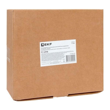 Блок розеточный встраиваемый настольный выдвижной 8 мод. черн. C-Line EKF cl-vnbv-8-b