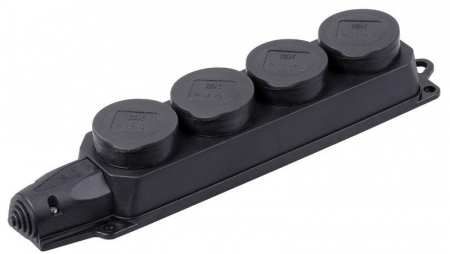 Колодка удлинителя 4-м IP44 Омега РБ34-1-0м с защ. крышкой каучук IEK PKR64-016-2-K02 Колодка удлинителя 4-м IP44 Омега РБ34-1-0м с защ. крышкой каучук IEK PKR64-016-2-K02