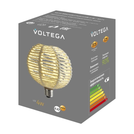 Лампа светодиодная филаментная Loft 271 BRA240 4Вт 3000К E27 Voltega 8571 Лампа светодиодная филаментная Loft 271 BRA240 4Вт 3000К E27 Voltega 8571
