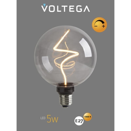 Лампа светодиодная филаментная Loft 271 G125 5Вт 1800К E27 DIM Voltega 8559 Лампа светодиодная филаментная Loft 271 G125 5Вт 1800К E27 DIM Voltega 8559