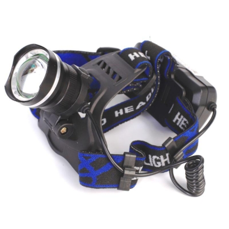 Фонарь аккумуляторный налобный LED5337 3.7В 1LED 5Вт фокус 2 ак. 3 режима USB бокс черн. Ultraflash 15016